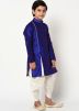 Readymade Angrakha Style Blue Dhoti Kurta For Kids