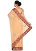 Beige Lycra Heavy Border Saree