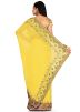 Yellow Georgette Heavy Border Saree