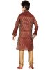 Readymade Red Brocade Kids Kurta Pajama