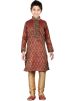 Kids Ethnic Wear: Buy Readymade Red Brocade Kids Kurta Pajama Online