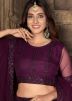 Purple Sequins Embroidered Lehenga Choli In Net