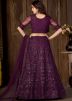Purple Sequins Embroidered Lehenga Choli In Net