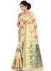 Golden Woven Pure Silk Bridal Saree With Blouse