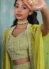 Green Embroidered Lehenga Choli With Cape Style Dupatta