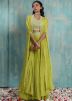 Green Embroidered Readymade Lehenga Choli Online Shopping With Cape Style Dupatta