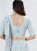 Grey Thread Embroidered Lehenga Choli With Ruffled Dupatta