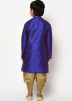 Printed Blue Readymade Dhoti Kurta In Angrakha Style