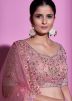 Pink Resham Embroidered Bridesmaid Lehenga Choli