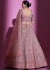 Pink Resham Embroidered Bridesmaid Lehenga Choli