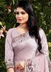 Purple Heavy Border Embroidered Saree