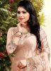 Peach Heavy Border Embroidered Saree