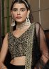 Black Sequinned Net Lehenga & Choli With Dupatta