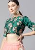 Peach Net Embroidered Lehenga Choli
