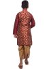 Maroon Woven Readymade Kids Dhoti Kurta Set
