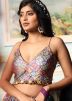 Multicolored Satin Lehenga Choli In Digital Print