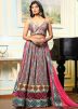 Multicolored Satin Lehenga Choli In Digital Print