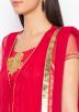 Readymade Red Embroidered Net Gharara Suit
