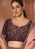 Purple shaded Embroidered Lehenga Choli In Chiffon