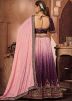 Purple shaded Embroidered Lehenga Choli In Chiffon