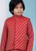 Red Kids Readymade Kurta Pajama With Jacket