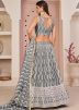 Grey Net Sequins Embellished Lehenga Choli