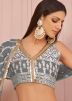Grey Net Sequins Embellished Lehenga Choli