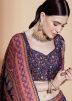 Blue Digital Printed Lehenga Choli In Net