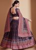 Blue Digital Printed Lehenga Choli In Net