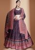 Blue Digital Printed Lehenga Choli In Net