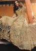 Beige Jacket Style Embroidered Salwar Kameez