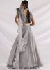 Grey Embroidered Lehenga Set & Detachable Dupatta