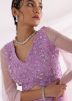 Purple Ruffled Embroidered Cape Style Lehenga Set