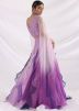 Purple Ruffled Embroidered Cape Style Lehenga Set