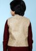 Readymade Beige Nehru Jacket In Angrakha Style