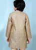 Woven Beige Kids Readymade Sherwani Jacket In Jacquard