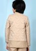 Beige Asymmetric Layered Woven Kids Jacket