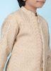 Beige Gota Embellished Layered Sherwani Jacket