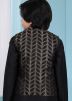 Readymade Black Silk Woven Nehru Jacket