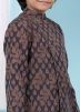 Brown Angrakha Style Readymade Woven Jacket