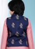 Blue Readymade Nehru Jacket With Embroidered Motifs