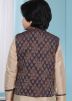 Silk Brown Readymade Woven Nehru Jacket