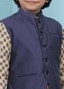 Plain Blue Readymade Nehru Jacket For Kids
