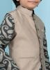 Brown Plain Readymade Nehru Jacket For Kids