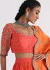 Orange Sequins Embellished Lehenga Choli
