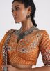 Orange Shaded Embroidered Lehenga Choli