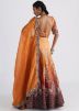 Orange Shaded Embroidered Lehenga Choli