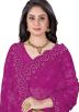Purple Embroidered Heavy Border Saree With Blouse