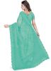 Turquoise Heavy Border Embroidered Saree