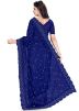 Blue Embroidered Heavy Border Saree With Blouse